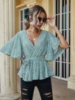  All Over Print Mint Green Women Clothing 555