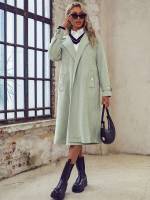  Mint Green Lapel Regular Fit Women Outerwear 924