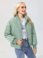 Casual Collar Long Sleeve Mint Green Women Clothing 710