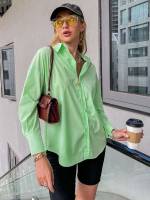  Mint Green Long Women Blouses 5013