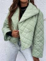 Long Sleeve Regular Mint Green Regular Fit Women Winter Coats 512