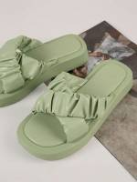 Plain  Mint Green Women Flat Sandals 2129