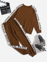 Round Neck Mocha Brown Long Sleeve Kids Clothing 9723