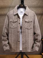  Long Sleeve Mocha Brown Casual Men Outerwear 4628