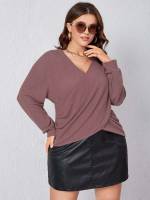 Long Sleeve Casual Regular Fit Plus Size T-shirts 799