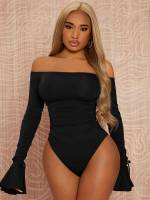  Off the Shoulder Mocha Brown Women Bodysuits 276