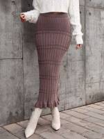  Mocha Brown Elegant Women Knitwear 6635