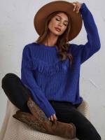 Fringe Regular Fit Regular Mocha Brown Women Clothing 8381