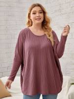 Long Oversized Round Neck Casual Women Plus Clothing 4686