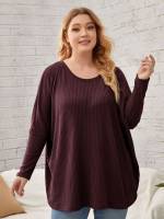 Long Plain Casual Oversized Plus Size T-shirts 9454