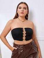 Sleeveless Crop Ring Sexy Women Plus Clothing 1339