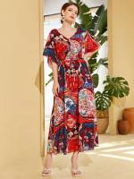  V neck Boho Floral Wedding  Special 4949