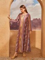  Graphic Round Neck Arabian Dresses 839