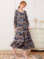 Scoop Neck Boho Arabian Dresses 5789