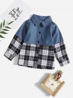  Button Front Plaid Collar Baby  Mom 9457