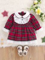 Long Sleeve Multicolor Short Peter Pan Collar Baby Dresses 288