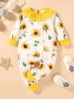 Long Sleeve Ditsy Floral Round Neck Baby Clothing 4813