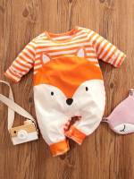  Cute Round Neck Long Sleeve Baby Jumpsuits 3809