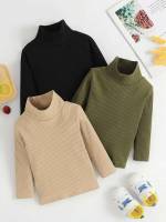 Stand Collar Rib-Knit Baby Clothing 7153