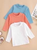 Round Neck Long Sleeve  Baby Tops 7042