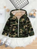 Camo Hooded Multicolor Zipper Baby Clothing 8449