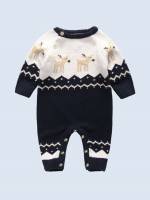 Button Round Neck Long Multicolor Baby Clothing 9188