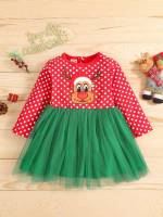  Regular Fit Cute Long Sleeve Baby Dresses 1267