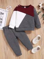 Long Sleeve Multicolor Colorblock Baby Clothing 327