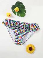 Cute Multicolor Striped Baby Swimwear 7176