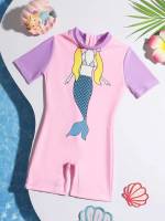 Cartoon Multicolor High Neck Baby Clothing 9745