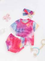 Regular Fit Tie Dye Short Sleeve Baby Clothing 712