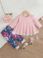 Cute Multicolor Floral Long Sleeve Baby Clothing 322