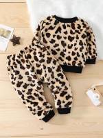  Leopard Round Neck Long Sleeve Baby Sets 323