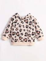 Long Sleeve Regular Leopard Multicolor Baby Sweatshirts 3199