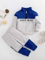 Regular Fit Colorblock Long Sleeve Baby Sets 7717