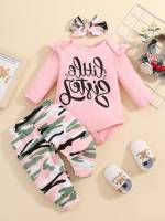 Letter Cute Regular Fit Round Neck Baby  Mom 9684