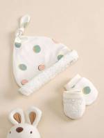 Polka Dot Casual Multicolor Baby Hats  Gloves 8562