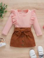  Multicolor Long Sleeve Colorblock Baby Sets 1795