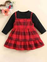 Ruffle Hem Tartan Regular Fit Multicolor Baby Clothing 3246