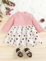 Contrast Mesh Casual Multicolor Stand Collar Baby Clothing 669