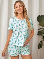  Cartoon Short Sleeve Maternity Lingerie  Loungewear 8731