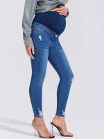 Colorblock Pocket Maternity Denim 5347