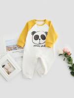 Round Neck Colorblock Long Baby Clothing 1482