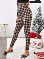  Skinny Multicolor Plaid Maternity 2047