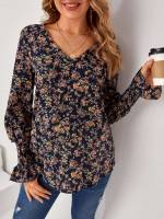 V neck Boho Multicolor Regular Fit Maternity Tops 706