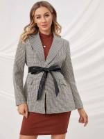  Long Sleeve Plaid Belted Baby  Mom 991
