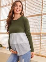  Multicolor Casual Zipper Maternity Tops 1931