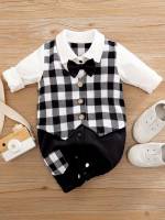 Collar Gingham Bow Baby  Mom 6528