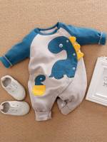 Round Neck Long Sleeve Multicolor Cute Baby Onesies 4196