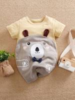 Round Neck Cartoon Short Sleeve Baby Clothing 1033